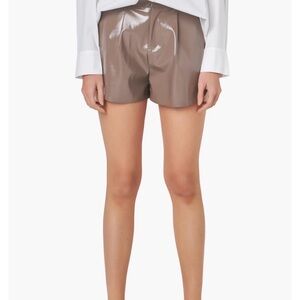 GREY LAB shiny faux leather shorts in mocha. Size medium. NWOT